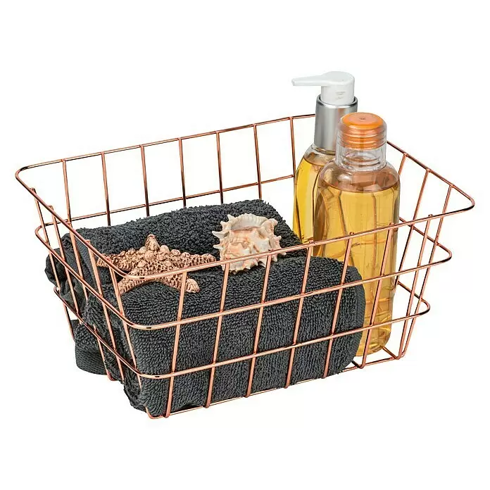 Wenko Bad-Aufbewahrungskorb Viana - L x B x H: 12 x 18 x 25 cm, Metall, Kupfer - Anwendungsbeispiel