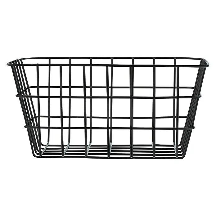 Wenko Bad-Aufbewahrungskorb Viana - L x B x H: 12 x 18 x 25 cm, Metall, Schwarz - Schwarzer Drahtkorb zur Aufbewahrung von Gegenständen, ideal für Ordnung im Haushalt und zur Dekoration.