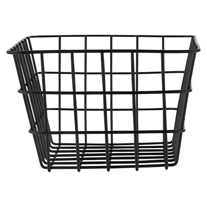Wenko Bad-Aufbewahrungskorb Viana - L x B x H: 12 x 18 x 25 cm, Metall, Schwarz - Schwarzer Drahtkorb, ideal zur Aufbewahrung. Robust und vielseitig für verschiedene Haushaltsgegenstände.