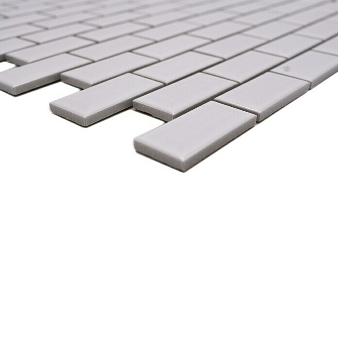 Mosaikfliese Brick Bond Diamond CBW 104 (30 x 30 cm, Weiß, Glänzend)