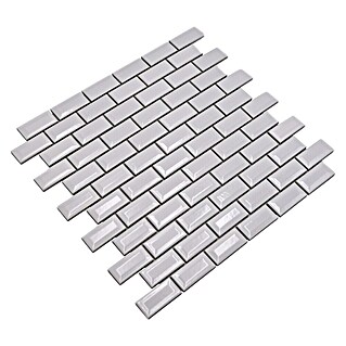 Mozaik pločica Brick Bond Diamond (30 x 30 cm, Bijele boje, Sjaj)