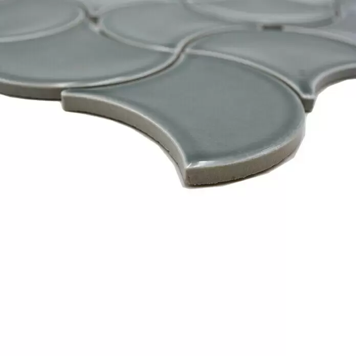 Mosaikfliese Fächer Uni FS 15P - 27,6 x 27,6 cm, Petrol, Glänzend - Detailaufnahme