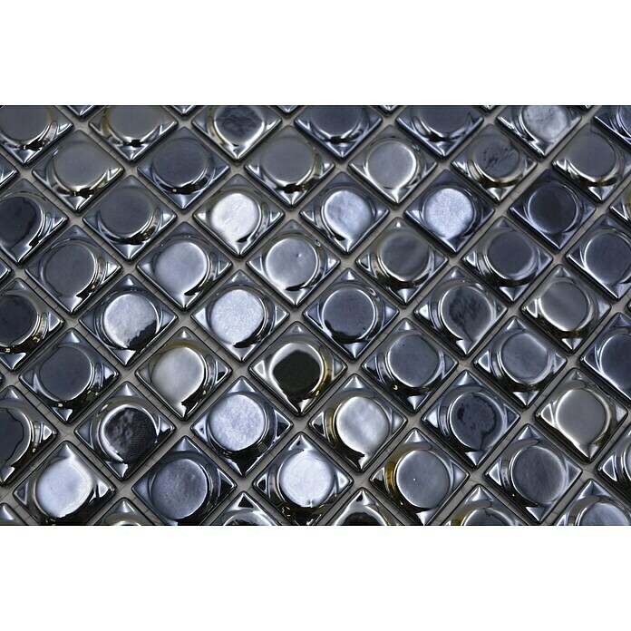 Mosaikfliese Quadrat Eco Uni SANDY 18 (31,5 x 31,5 cm, Schwarz, Glänzend)