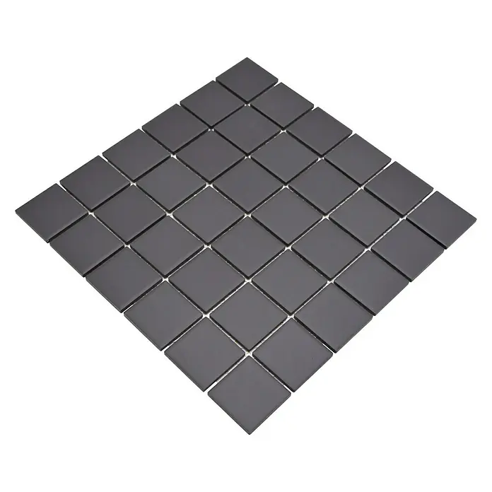 Mosaikfliese Quadrat Uni CU 223 - 29,8 x 29,8 cm, Schwarz, Matt - Quadratische, graue Mosaikfliese für eine moderne Wand- oder Bodengestaltung. Ideal für Badezimmer, Küchen und andere Wohnbereiche.