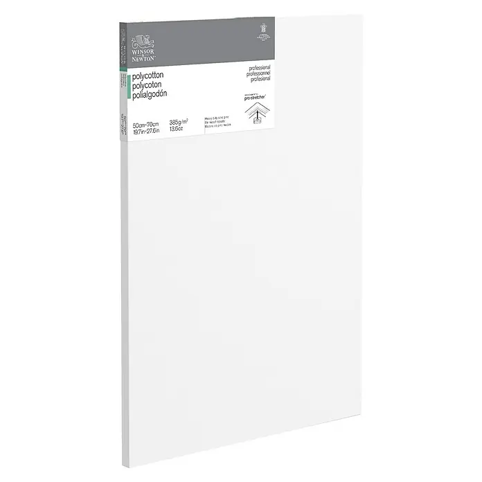 Winsor & Newton Keilrahmen Professionell - 50 x 70 x 2,1 cm, Baumwoll-Mischgewebe, 3-fach grundiert, Grammatur: 385 g/m², Mittelfein - Winsor & Newton Keilrahmen mit Poly-Baumwoll-Mischgewebe, 50x70cm, ideal für professionelle Künstler und anspruchsvolle Hobbymaler.