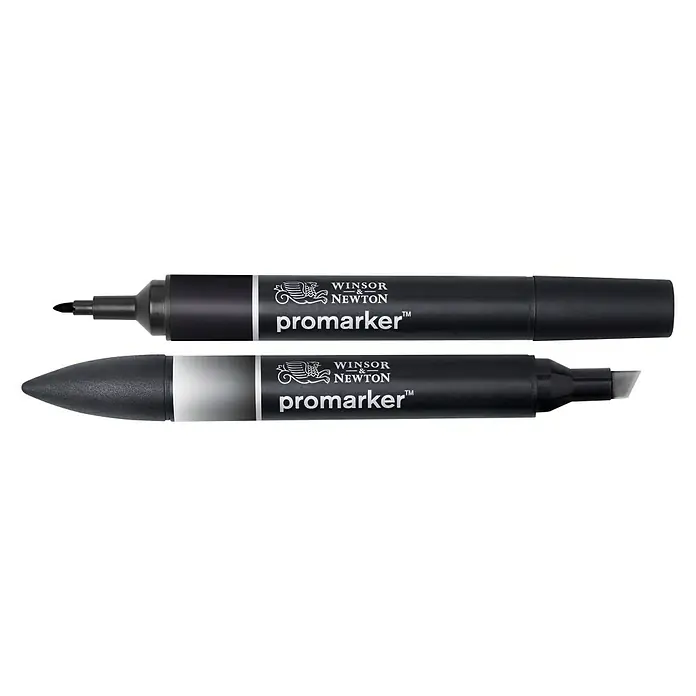 Winsor & Newton Promarker-Set - Schwarz/Farblos, 2 -tlg., 2 Spitzen - Zwei Winsor & Newton Promarker in Schwarz, ideal für Illustrationen und Design, mit feiner und breiter Spitze.