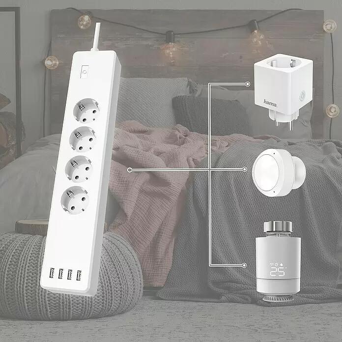 Hama Smart-Steckdosenleiste - Innen, 4-fach, Weiß, 2.300 W, 4 x USB - Stimmungsaufnahme