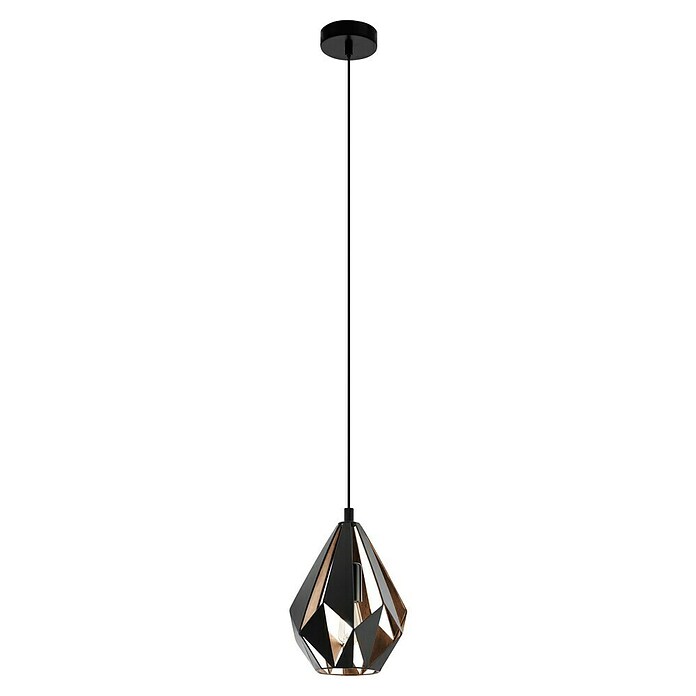 Eglo Hanglamp Carlton 1 (60 W, Zwart/Koper, E27) | BAUHAUS