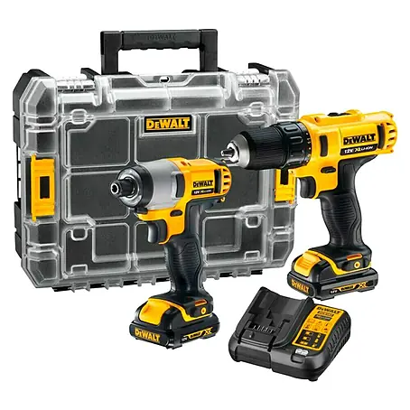 DeWalt  Set de taladro atornillador de batería + atornillador de impacto DCK211D2T