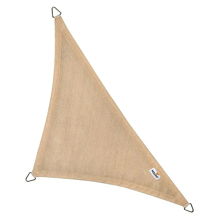 Nesling Sonnensegel Coolfit - L x B: 400 x 400 cm, Weiß, Dreieckig - Beiges, dreieckiges Sonnensegel von Nesling mit Befestigungsringen zur einfachen Anbringung im Garten oder auf der Terrasse.