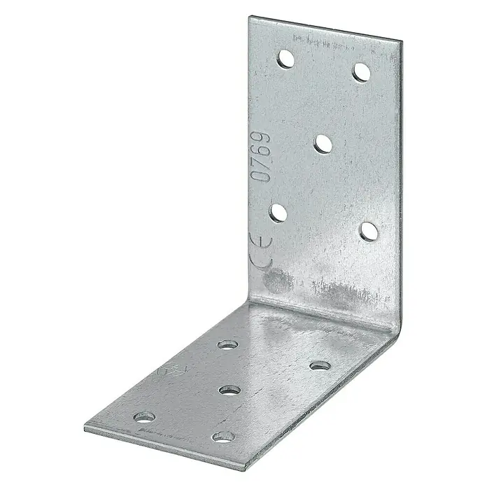 Vormann Winkelverbinder - L x B x H: 125 x 125 x 40 mm - Ein verzinkter Winkelverbinder mit Löchern für Schrauben oder Bolzen, ideal für Holzkonstruktionen und Möbelbau. CE 0769 Kennzeichnung.