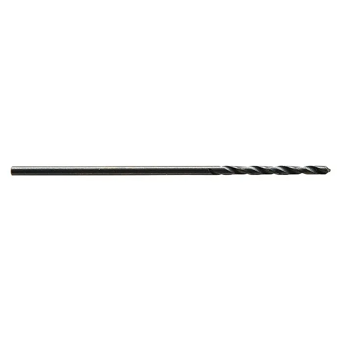 Wolfcraft Metallbohrer rollgewalzt - 3 Stk., Durchmesser Bohrer: 1 mm - Detailaufnahme eines Metallbohrers mit spiralförmigen Rillen, ideal zum präzisen Bohren in verschiedene Materialien.