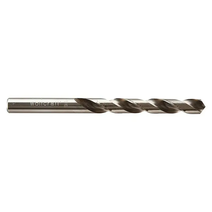 Wolfcraft Metallbohrer - 1 Stk., Durchmesser Bohrer: 11 mm, HS-Stahl - Nahaufnahme eines Wolfcraft Metallbohrers mit spiralförmigen Schneiden, ideal zum Bohren in Metall und anderen Materialien.