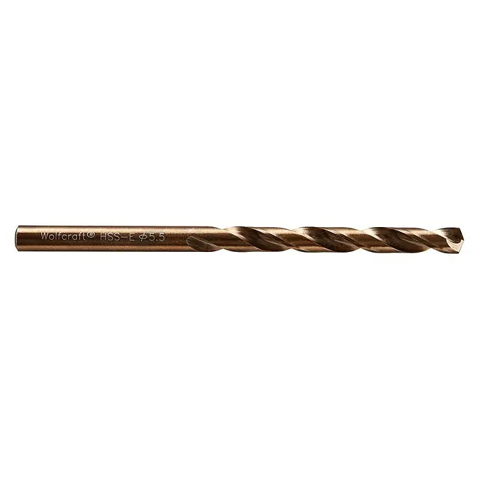 Wolfcraft Metallbohrer - 1 Stk., Durchmesser Bohrer: 5,5 mm, HSS-Co - Wolfcraft HSS-E Bohrer Ø5,5 mm mit spiralförmigen Schneiden für präzise Bohrungen in Metall. Hochwertiges Werkzeug für Handwerker und Heimwerker.