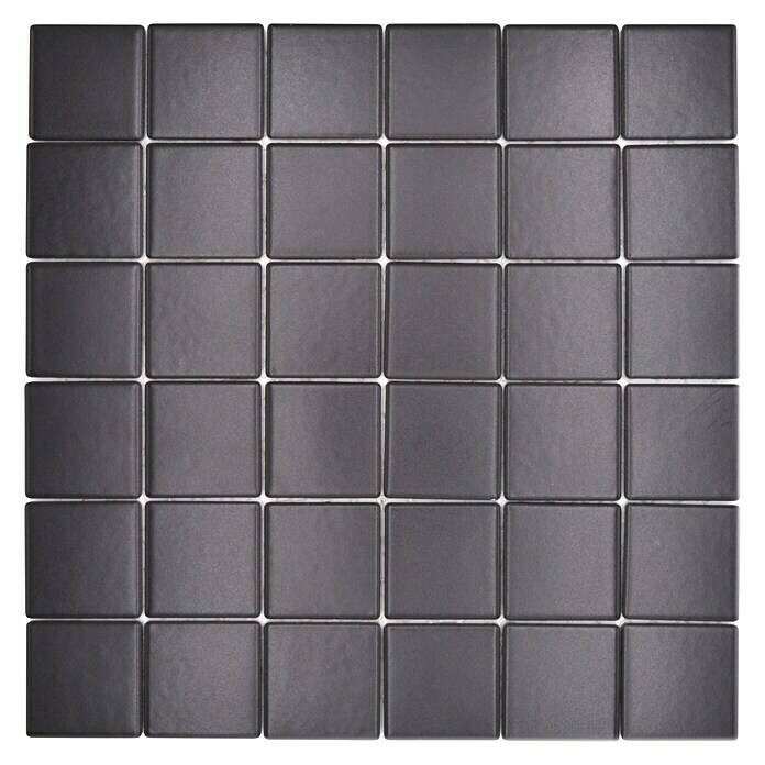 Mosaikfliese Quadrat Uni CD 19229,8 x 29,8 cm, Schwarz, Matt Top View