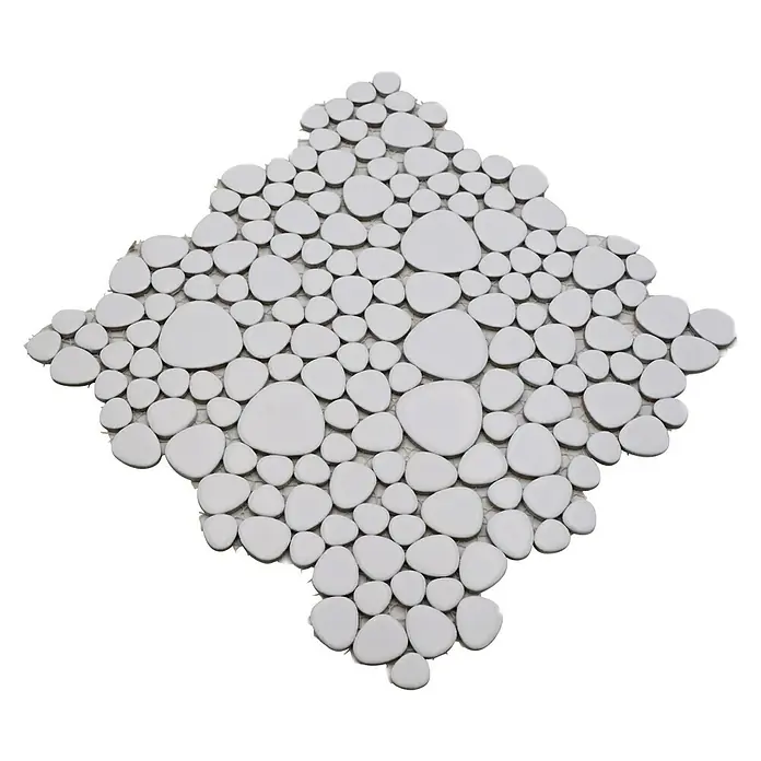 Mosaikfliese Kiesel Uni XKM 110N - 27,5 x 27,5 cm, Weiß, Matt - Einzigartige Mosaikfliese in Form eines stilvollen, ansprechenden Designs für moderne Akzente in jedem Raum.