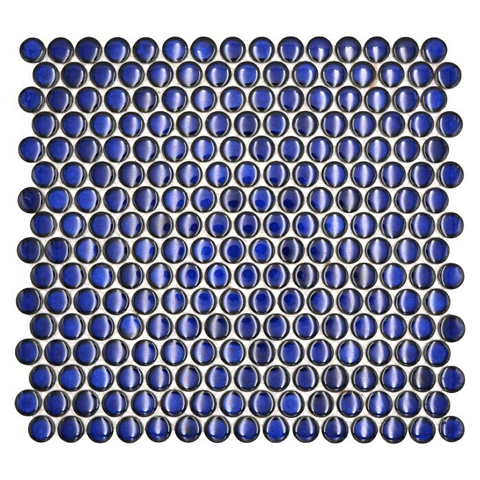 Mosaikfliese Knopf Uni 451N (30,5 x 32 cm, Blau, Glänzend) | BAUHAUS