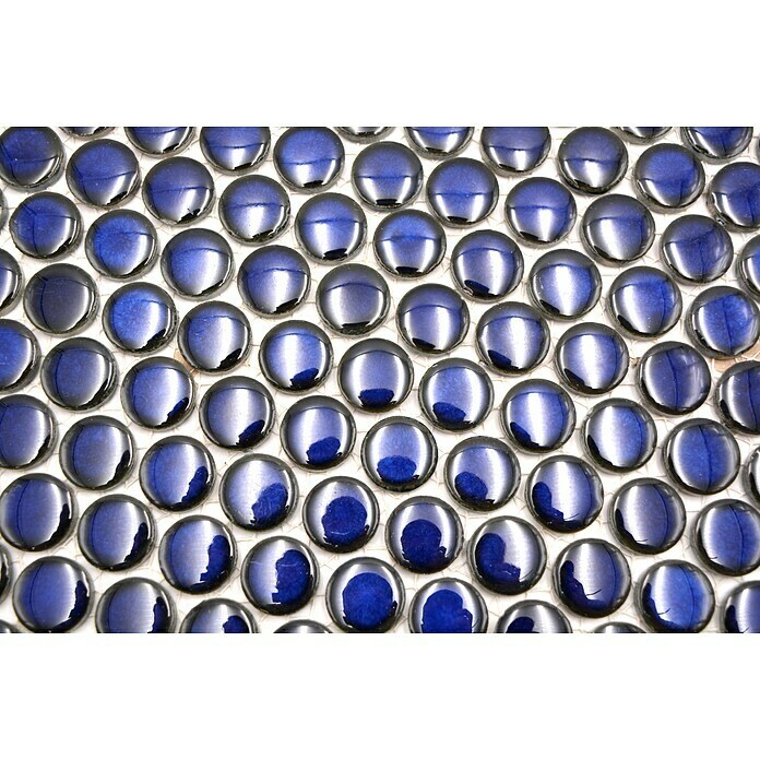 Mosaikfliese Knopf Uni 451N (30,5 x 32 cm, Blau, Glänzend) | BAUHAUS