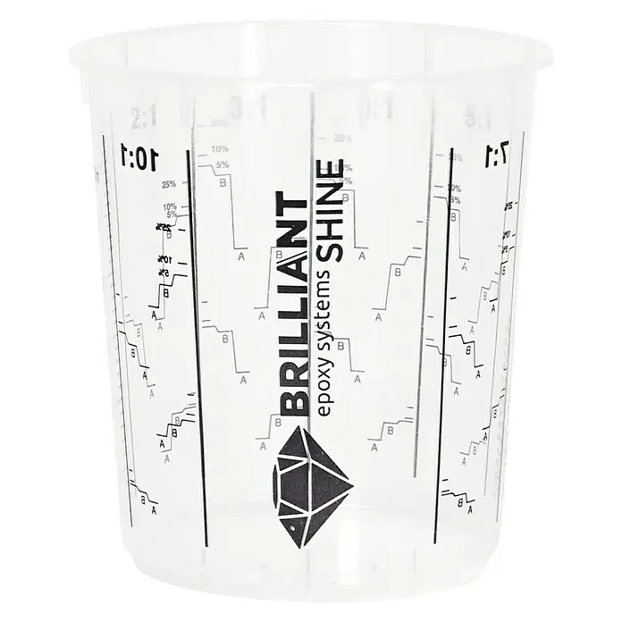 Mixbecher Brilliant Shine - 400 ml, Geeignet für: Epoxidharz - Ein Messbecher mit verschiedenen Mischungsverhältnissen, ideal für Epoxidharzsysteme und andere Flüssigkeiten.