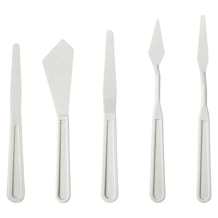 Liquitex Basics Palettenmesser-Set - Kunststoff, 5 -tlg. - Verschiedene weiße Malspachtel, geeignet für Künstler und Bastler.