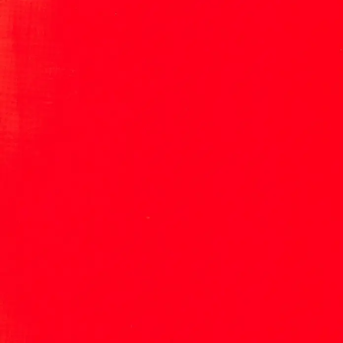 Liquitex Basics Acrylfarbe - Rot Fluoreszierend, 118 ml - Eine Nahaufnahme einer leuchtend roten Oberfläche, die sich ideal als Hintergrund für lebendige Designs oder als Farbakzent eignet.