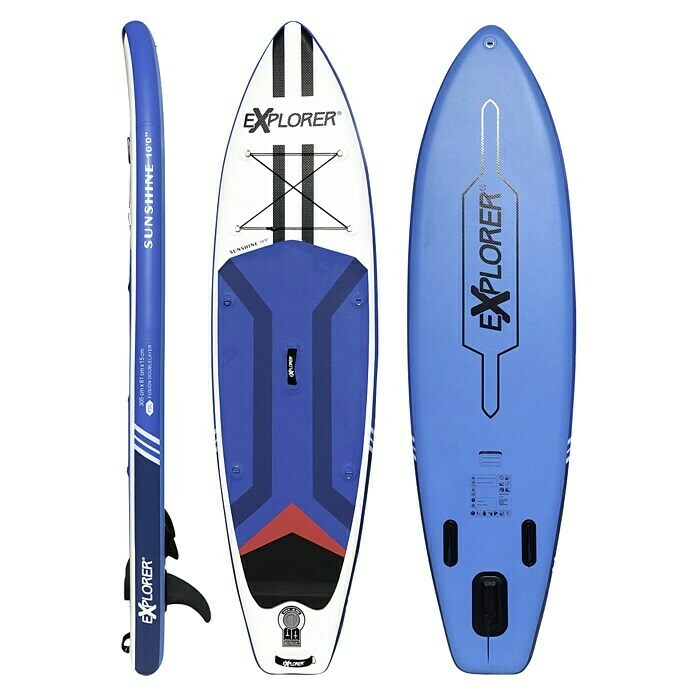 Explorer SUP-Board-Set Sunshine 10.0L x B x H: 305 x 81 x 15 cm, Nutzlast: 150 kg, Aufblasbar, Blau/Weiß Top View