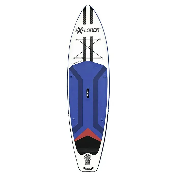 Explorer SUP-Board-Set Sunshine 10.0 - L x B x H: 305 x 81 x 15 cm, Nutzlast: 150 kg, Aufblasbar, Blau/Weiß - Aufblasbares Explorer Sunshine 10'0" Paddleboard mit sportlichem Design für den Sommer. Ideal für Anfänger und Fortgeschrittene.