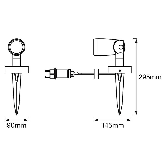 Ledvance Smart+ LED-Gartenspot Garten Spottwallspike 7W RGBW (29,5 x 9 x 25 cm) | BAUHAUS