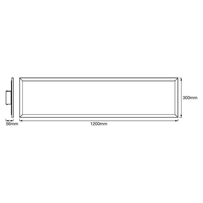 Ledvance Smart+ WiFi LED-Panel Planon Plus36 W, L x B x H: 1.200 x 300 x 56 mm, Weiß Sketch