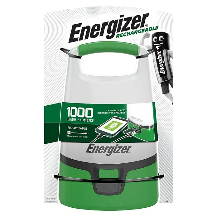 Energizer Linterna camping recargable - Verde, Altura: 30 cm - La linterna recargable Energizer de 1000 lúmenes ofrece brillo recargable para camping y más.