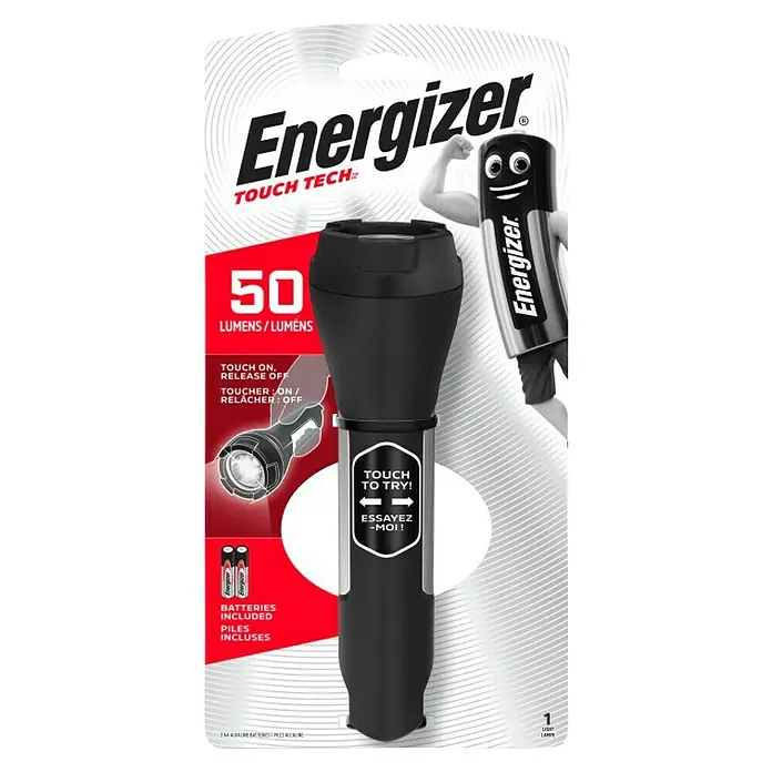 Energizer Linterna Táctil - Blanco neutro - Linterna Energizer Touch Tech con 50 lúmenes y pilas incluidas.