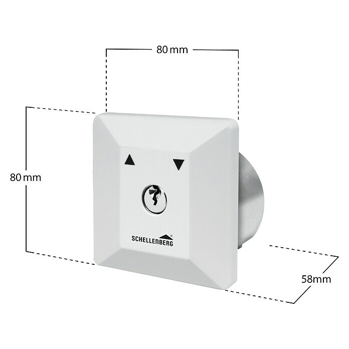 Schellenberg SchlüsselschalterPassend für: Schellenberg Garagen- und Außentorantriebe, Unterputzmontage Sketch