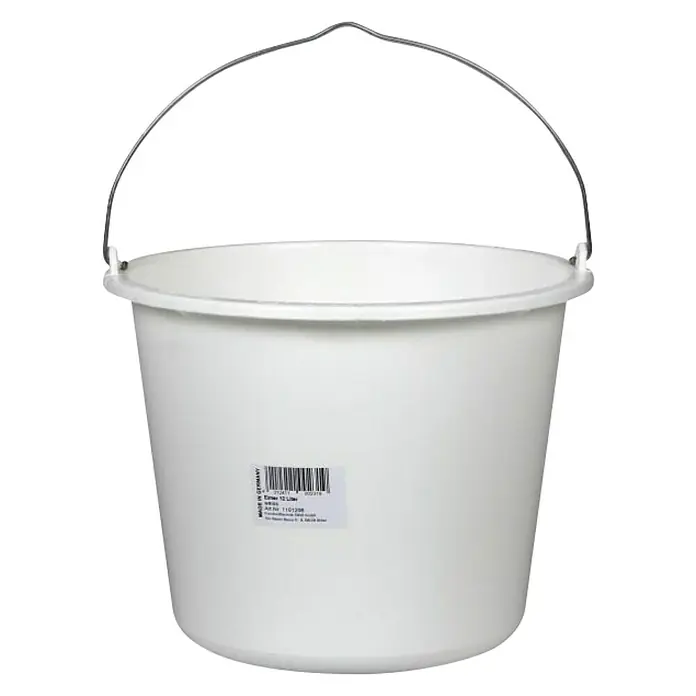 Berliner Glätte Baueimer Berliner Glätte - Fassungsvermögen: 12 l - Der weiße 12-Liter-Eimer aus Kunststoff mit Metallgriff ist ein robuster und praktischer Helfer für Haus und Garten.