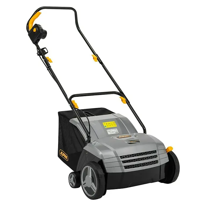 Alpina Escarificador eléctrico ASC 1.3 E - 1.300 W, Anchura de trabajo: 32 cm - Cuidado del césped fácil con el escarificador Alpina. Elimina sin esfuerzo el fieltro para un jardín verde y saludable.