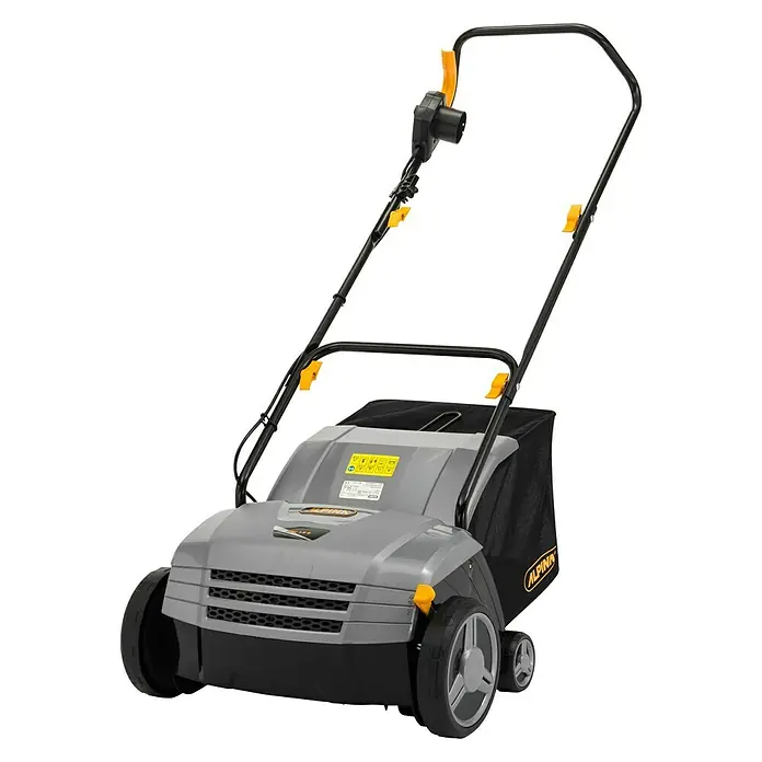 Alpina Escarificador eléctrico ASC 1.3 E - 1.300 W, Anchura de trabajo: 32 cm - Aquí hay un escarificador de césped Alpina, utilizado para escarificar y airear el césped para mantenerlo sano y bien cuidado.