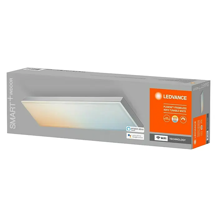 Ledvance Smart+ WiFi LED-Panel Planon Frameless - 16 W, L x B x H: 400 x 100 x 65 mm, Weiß - Das LEDVANCE Planon™ Frameless 40X10 Tunable White Smart+Indoor Lichtpanel für intelligentes, dimmbares, warmweißes oder kaltweißes Licht.