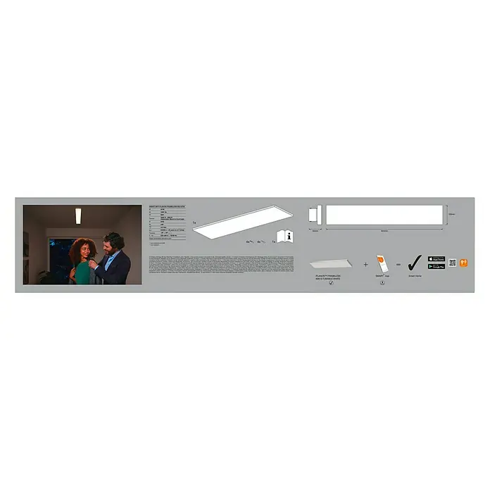 Ledvance Smart+ WiFi LED-Panel Planon Frameless - 28 W, L x B x H: 600 x 100 x 65 mm, Weiß - Produktbild einer smarten, weißen LED-Deckenleuchte für den Innenbereich.