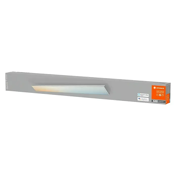 Ledvance Smart+ WiFi LED-Panel Planon Frameless - 35 W, L x B x H: 1.200 x 100 x 65 mm, Weiß, Warmweiß - LEDVANCE Smart+ Deckenleuchte in Verpackung, steuerbar per Amazon Alexa und Google Assistant für ein intelligentes Zuhause.