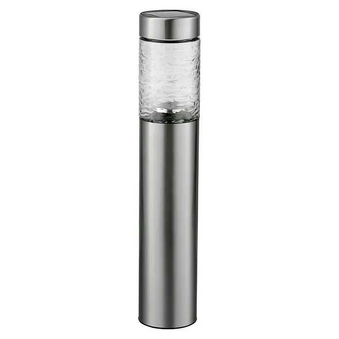 BAUHAUS Solar-Sockelleuchte XXL - 0,5 W, Edelstahl, IP44, 20 lm - Elegante Solarleuchte aus Edelstahl und Glas für den Außenbereich. Die Lampe sorgt für stimmungsvolle Beleuchtung in Ihrem Garten.