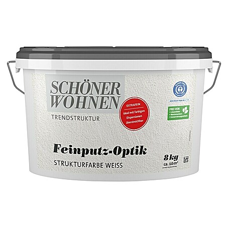 SCHÖNER WOHNEN-Farbe Trendstruktur Dekoputz Feinputz-Optik Strukturfarbe (8 kg, Sehr Fein)