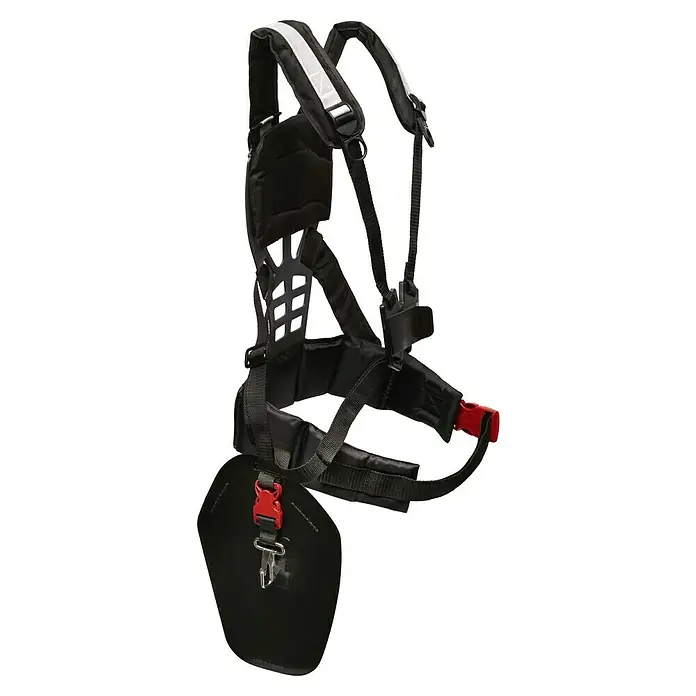 Alpina Desbrozadora de gasolina ABR35D - 1,2 kW, 35,3 cm³, Ancho de corte hilo: 43 cm, Ancho de corte cuchilla: 25,5 cm - Aquí hay una ayuda de transporte diseñada específicamente para desbrozadoras, que ofrece comodidad y apoyo durante el trabajo.
