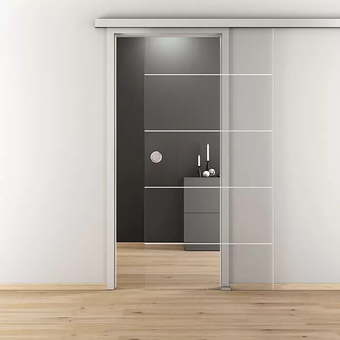 Diamond Doors Glasschiebetür 582 - 935 x 2.058 mm, Einscheibensicherheitsglas (ESG), Klarglas - Stimmungsaufnahme