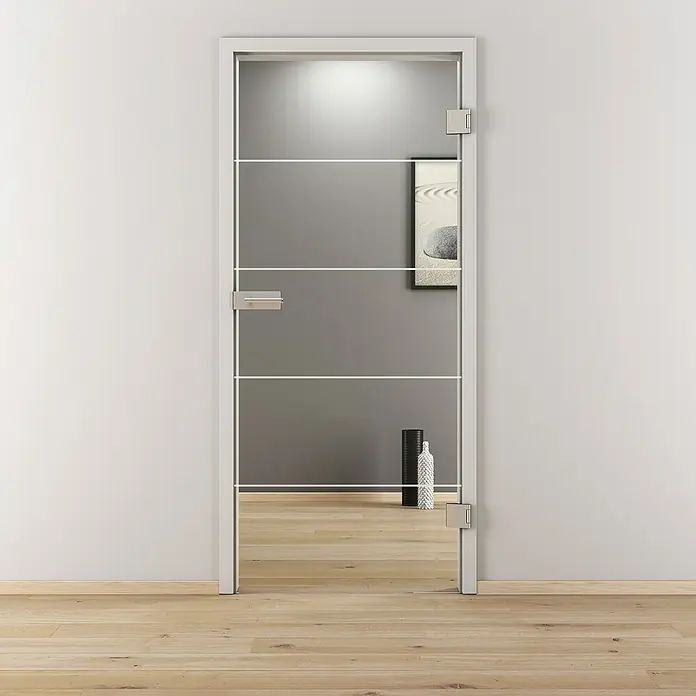 Diamond Doors Glasdrehtür 582 - 709 x 1.972 mm, DIN Anschlag: Rechts, Klarglas - Elegante Glastür mit minimalistischem Design. Die Tür besticht durch klare Linien und eine moderne Optik, ideal für stilvolle Innenräume.