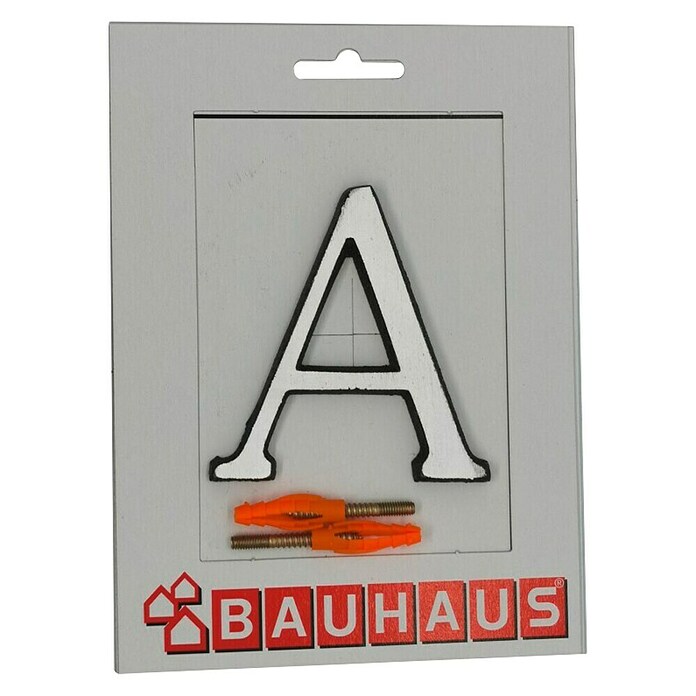Kućni broj A  (Visina: 80 mm, Srebrne boje, Aluminij) | BAUHAUS