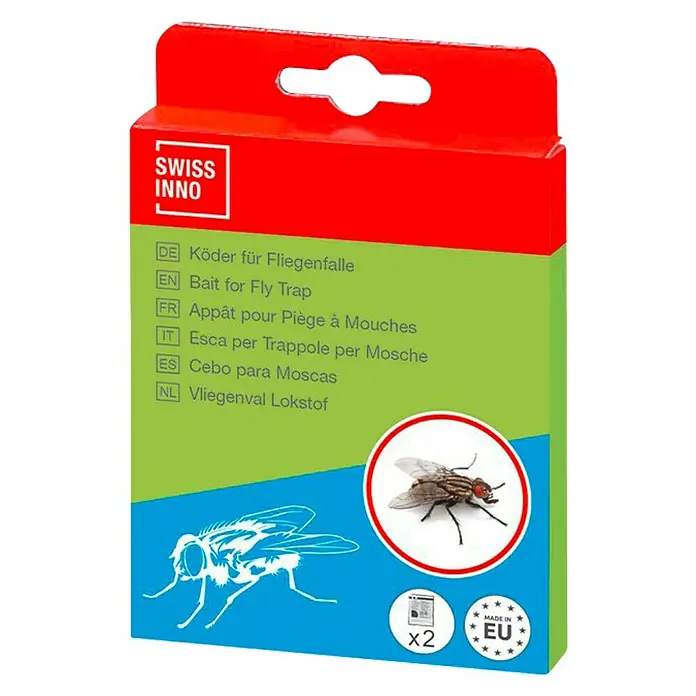 Swissinno Cebo de recambio para moscas - 2 ud. - Imagen de un paquete de cebo SWISSINNO para trampas para moscas.