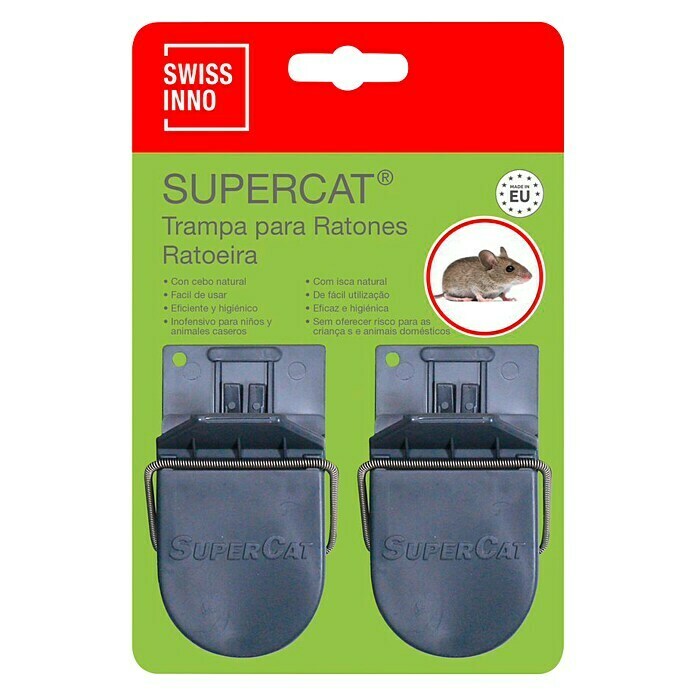 Trampa para ratas Supercat 2 pequeña (Trampa de resorte, Plástico)