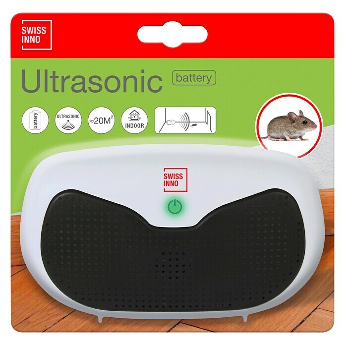 Swissinno Repelente de roedores por ultrasonidos Ultrasónico (Rendimiento  térmico: 20 m², Blanco)
