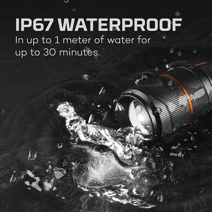 Nebo Tools Linterna Davinci 1000 - 1.000 lm, IP67 - Linterna impermeable IP67 que se puede utilizar en agua de 1 metro de profundidad hasta 30 minutos.