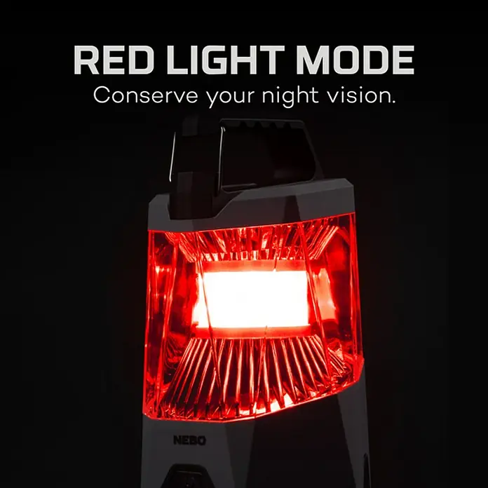 Nebo Tools Linterna Galileo - 10,67 x 11,43 x 18,54 cm, 500 lm, IPX4 - Luz roja en la linterna NEBO, ideal para preservar la visión nocturna. Perfecta para actividades al aire libre y emergencias.
