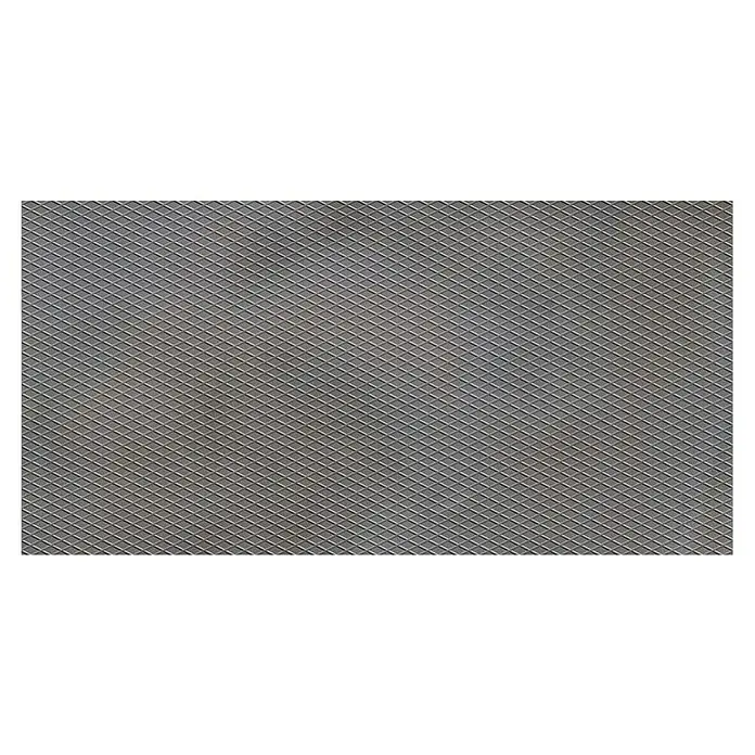 Feinsteinzeugfliese Metallo Zinco Dekor - 60 x 120 cm, Grau, Matt - Metallgittermuster mit diagonalen Linien, die ein robustes und industrielles Aussehen erzeugen. Ideal für Hintergründe und Texturen.
